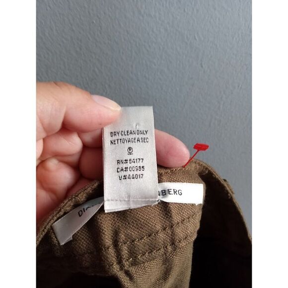 Diane Von Furstenberg Olive Green Linen Cotton Utility Style Pencil Skirt sz 6 - Picture 6 of 6